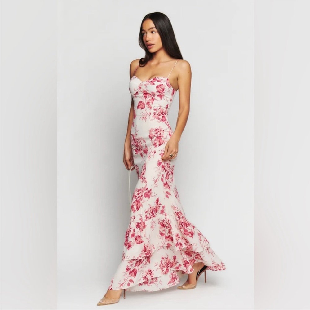 Reformation Fallon Dress - Pink & White Floral Maxi Dress